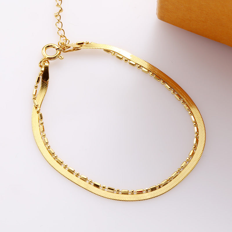 Double Layer Flat Snake Bone Chain