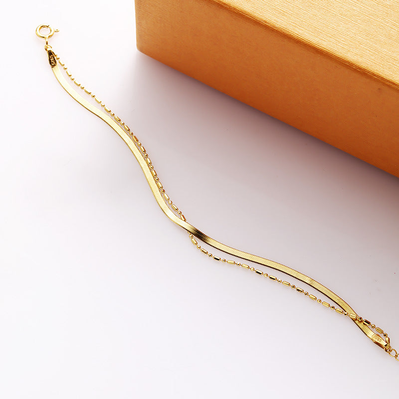 Double Layer Flat Snake Bone Chain