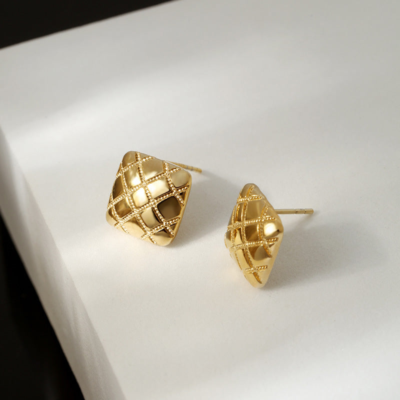 Gold Asymmetric Textured Earrings