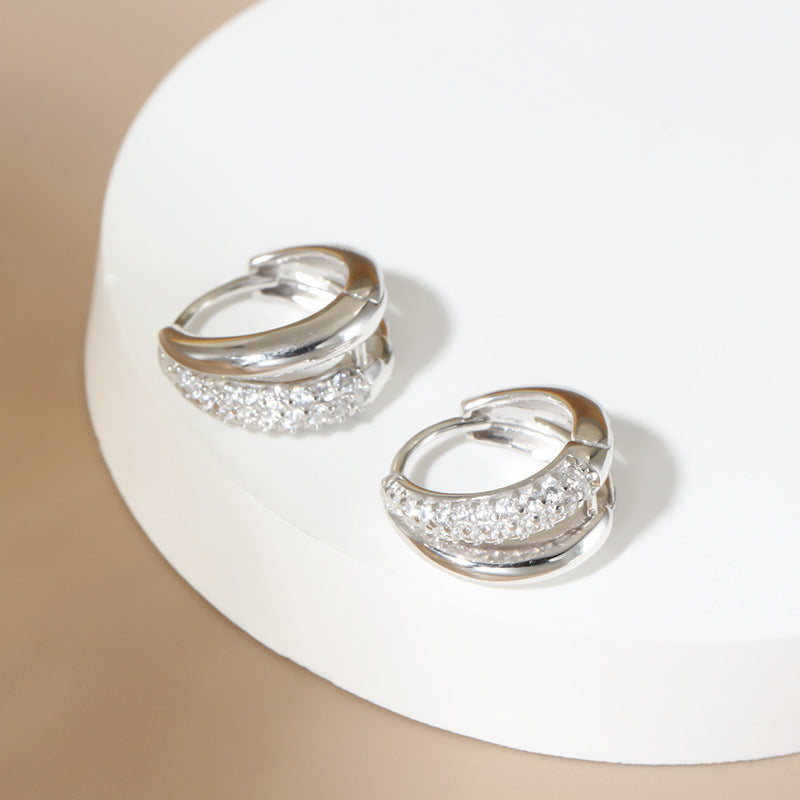 Zirconia Double Earrings