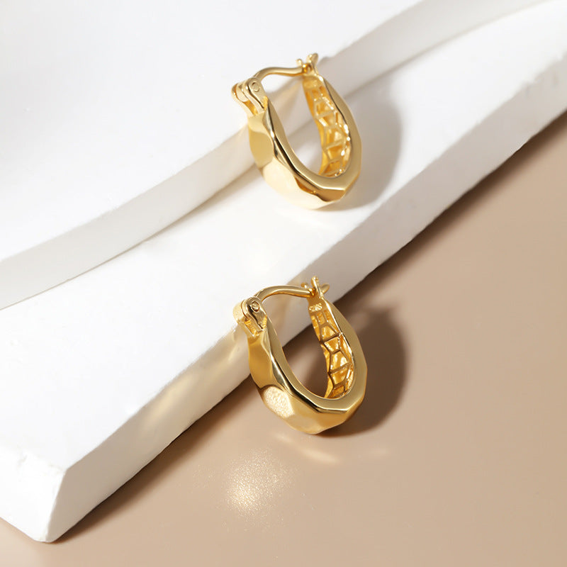 U-Shaped Three-Dimensional Cut Earrings