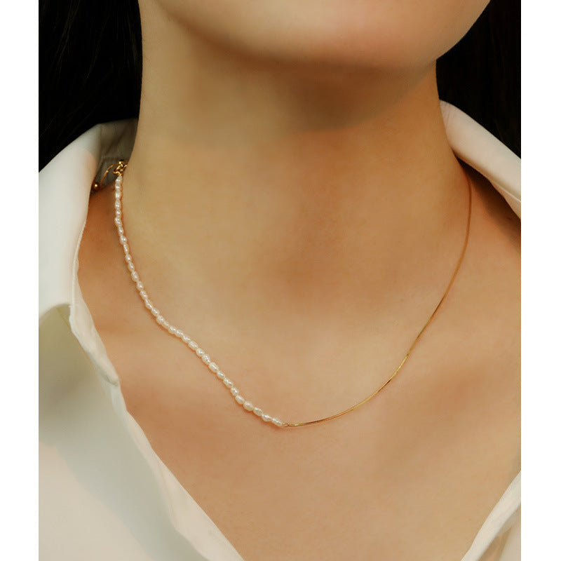 Gold-Tone Pearl Chain Necklace