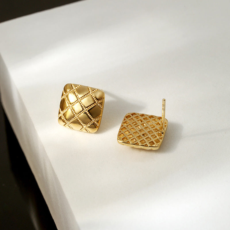 Gold Asymmetric Textured Earrings