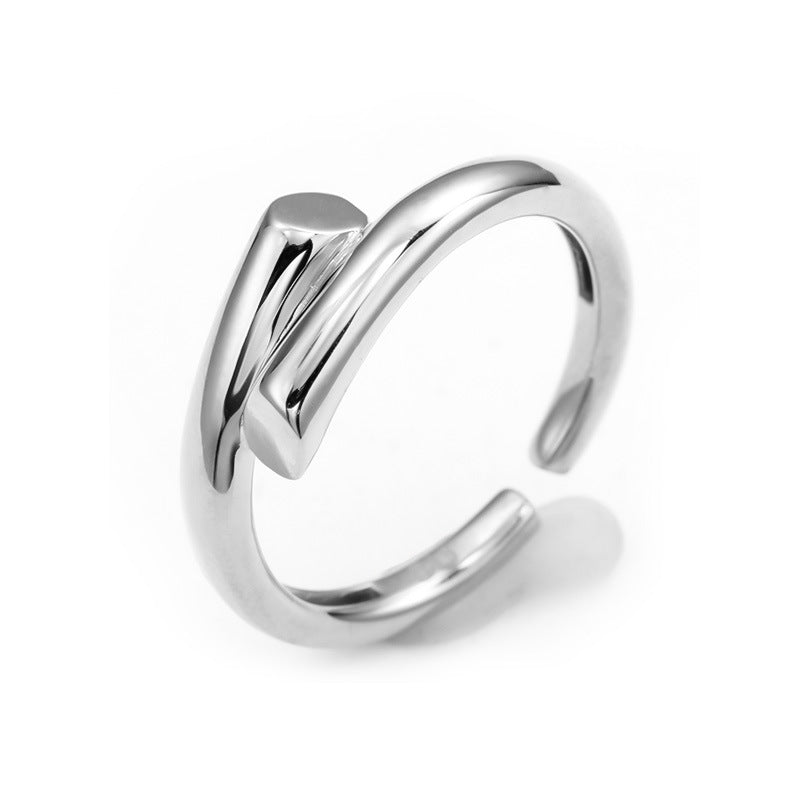 Geometric Cross Plain Ring