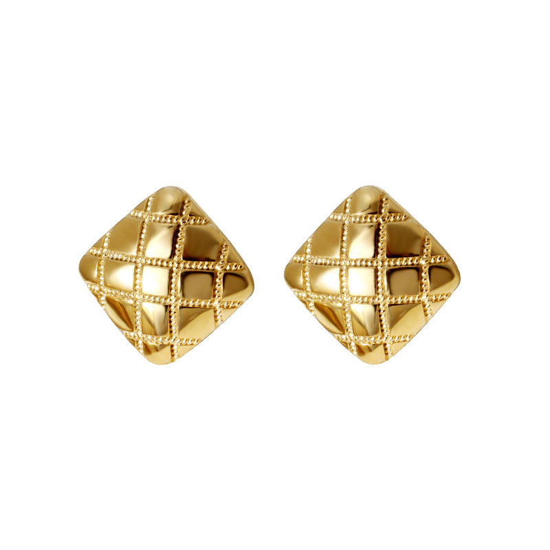 Gold Asymmetric Textured Earrings