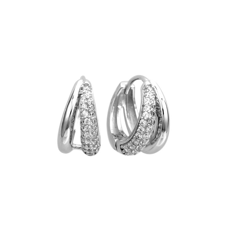 Zirconia Double Earrings