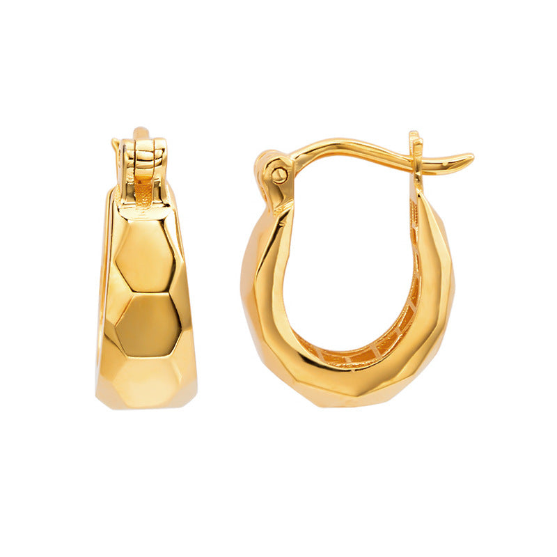 U-Shaped Three-Dimensional Cut Earrings