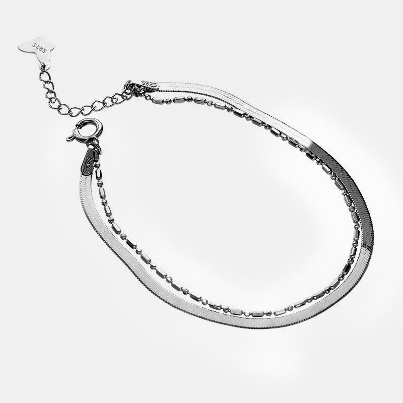 Double Layer Flat Snake Bone Chain